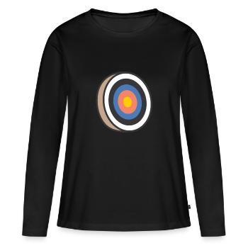 Bogenschießen Archery Target - Frauen Premium Bio Langarmshirt - Schwarz - Vorne - Julia (174cm)