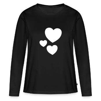 Heart Heart - Women's Premium Organic Long Sleeve Shirt - black - Front - Julia (174cm)