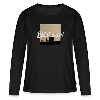 Tour de télévision de Berlin Panorama - T-shirt manches longues Premium bio Femme - noir - Devant - Julia (174cm)