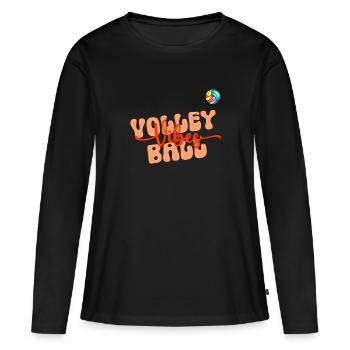 Volleyball vibes good mood motif - Women's Premium Organic Long Sleeve Shirt - black - Front - Julia (174cm)