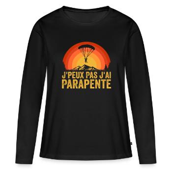 Ich kann nicht Gleitschirm, Gleitschirm Geschenk - Frauen Premium Bio Langarmshirt - Schwarz - Vorne - Julia (174cm)