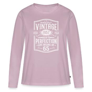 65 Birthday 65 years born in 1957 Gift - Women's Premium Organic Long Sleeve Shirt - dusky pink - Front - Julia (174cm)