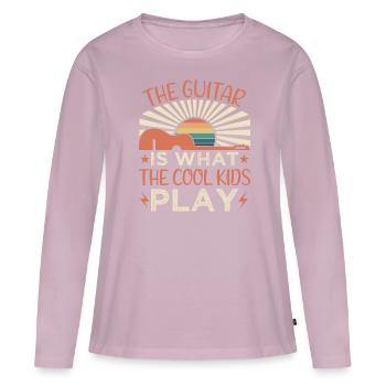 Witziger Gitarre Spruch - Frauen Premium Bio Langarmshirt - Altrosa - Vorne - Julia (174cm)