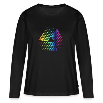 points - T-shirt manches longues Premium bio Femme - noir - Devant - Julia (174cm)