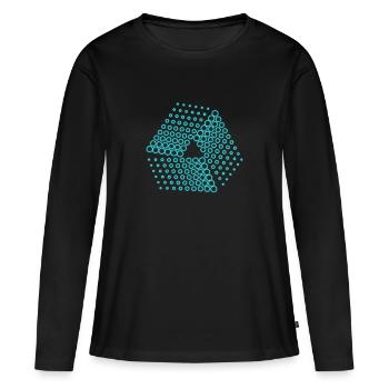 des points abstraits - T-shirt manches longues Premium bio Femme - noir - Devant - Julia (174cm)