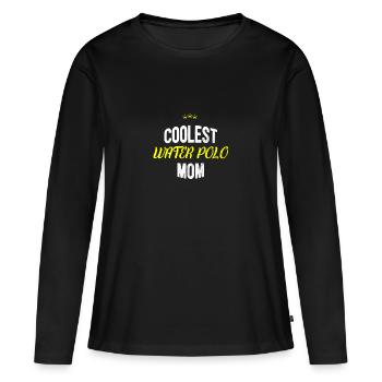 Distressed - COOLEST MOM WATERPOLO - T-shirt manches longues Premium bio Femme - noir - Devant - Julia (174cm)