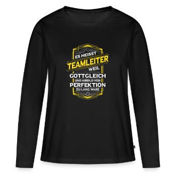 Teamleiter - Frauen Premium Bio Langarmshirt - Schwarz - Vorne - Julia (174cm)
