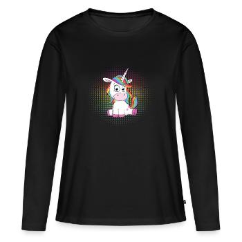 doux Unicorn - T-shirt manches longues Premium bio Femme - noir - Devant - Julia (174cm)