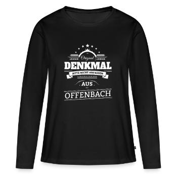 Offenbach Denkmal Original Legende - Frauen Premium Bio Langarmshirt - Schwarz - Vorne - Julia (174cm)