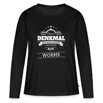Worms Denkmal Original Legende - Frauen Premium Bio Langarmshirt - Schwarz - Vorne - Julia (174cm)