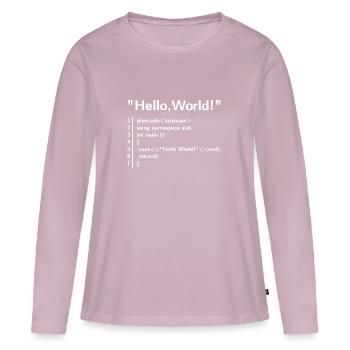 Bonjour programme mondial - Les programmeurs T-shirt - T-shirt manches longues Premium bio Femme - rose poudré - Devant - Julia (174cm)