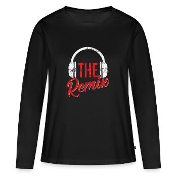 The Original The Remix T-shirt Distressed - T-shirt manches longues Premium bio Femme - noir - Devant - Julia (174cm)