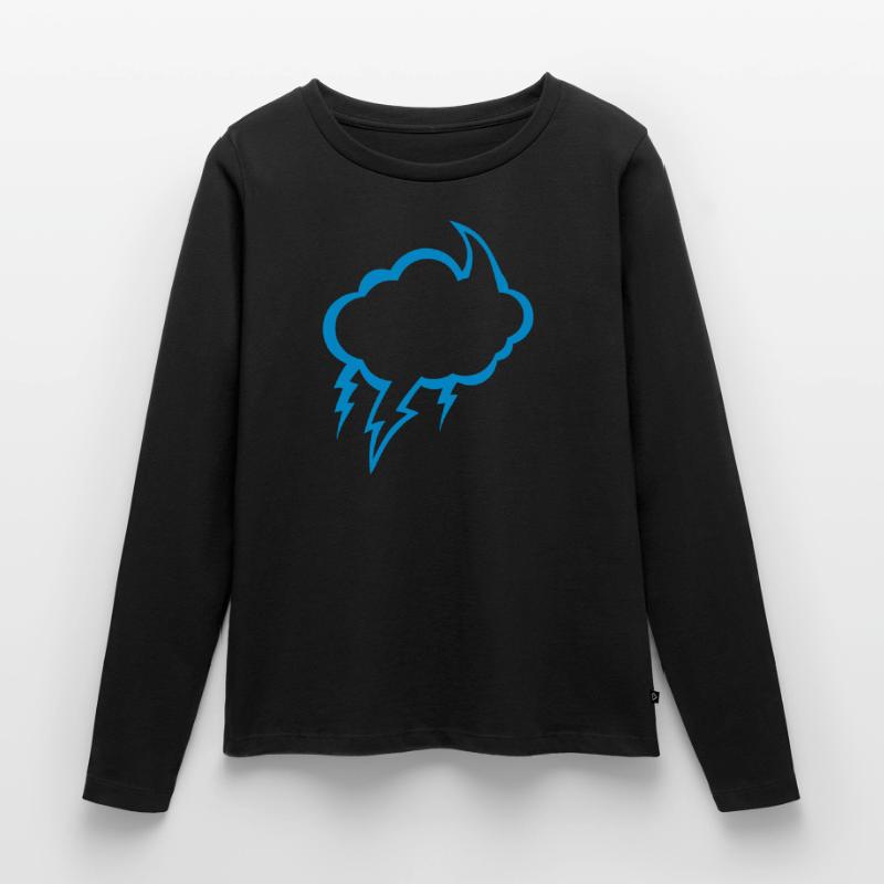 bubble cloud eclair dark cloudy lightning 2210 Women's Premium Organic Long Sleeve Shirt