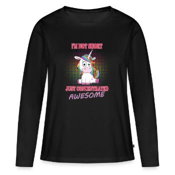 Licorne licorne - T-shirt manches longues Premium bio Femme - noir - Devant - Julia (174cm)