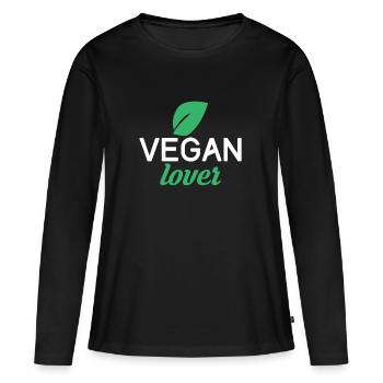 amant végétalien - T-shirt manches longues Premium bio Femme - noir - Devant - Julia (174cm)