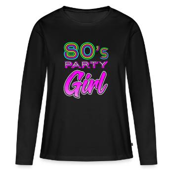 80s Party Girl - Retro Shirt for 80s - Women's Premium Organic Long Sleeve Shirt - black - Front - Julia (174cm)