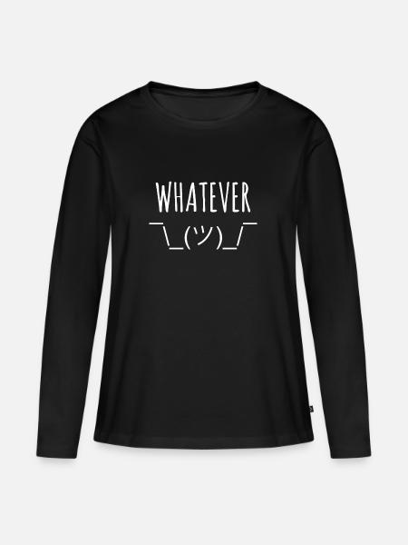 whatever - Frauen Premium Bio Langarmshirt - Schwarz