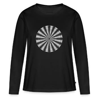 illusion d'optique - T-shirt manches longues Premium bio Femme - noir - Devant - Julia (174cm)