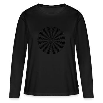 illusion d'optique - T-shirt manches longues Premium bio Femme - noir - Devant - Julia (174cm)