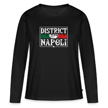quartier napoli italie - T-shirt manches longues Premium bio Femme - noir - Devant - Julia (174cm)