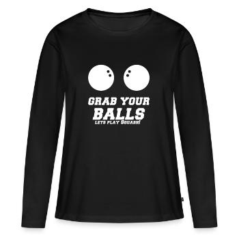 squash - T-shirt manches longues Premium bio Femme - noir - Devant - Julia (174cm)