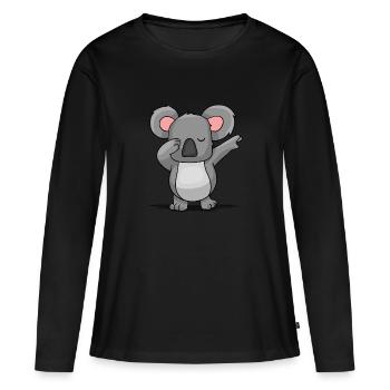 Koala - Frauen Premium Bio Langarmshirt - Schwarz - Vorne - Julia (174cm)