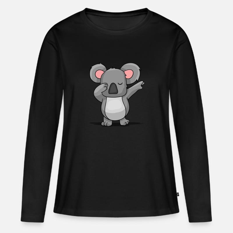 Koala - Frauen Premium Bio Langarmshirt - Schwarz