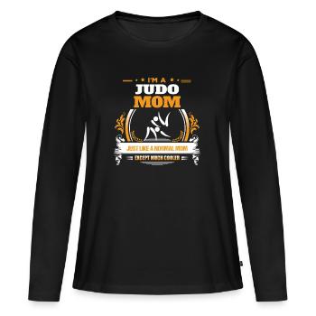 Judo Mom Shirt Geschenkidee - Frauen Premium Bio Langarmshirt - Schwarz - Vorne - Julia (174cm)