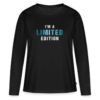 Je suis une édition limitée - T-shirt manches longues Premium bio Femme - noir - Devant - Julia (174cm)