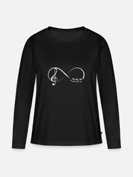 Infinity Musik Geschenk - Frauen Premium Bio Langarmshirt - Schwarz