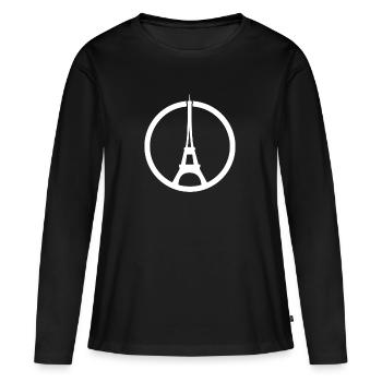 France Peace Sign Eiffel Tower Frenchman Pride - Women's Premium Organic Long Sleeve Shirt - black - Front - Julia (174cm)