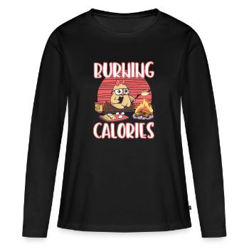 Calories diète paresseux drôle cadeau Perdre du poids - T-shirt manches longues Premium bio Femme - noir - Devant - Julia (174cm)