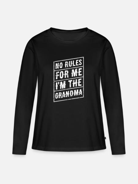 Keine Regeln für mich: Ich bin die Oma - Frauen Premium Bio Langarmshirt - Schwarz
