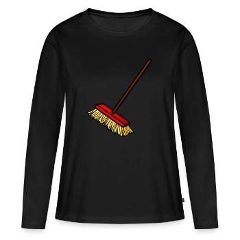 Nettoyage Nettoyage Nettoyage dame balai wischmop14 - T-shirt manches longues Premium bio Femme - noir - Devant - Julia (174cm)