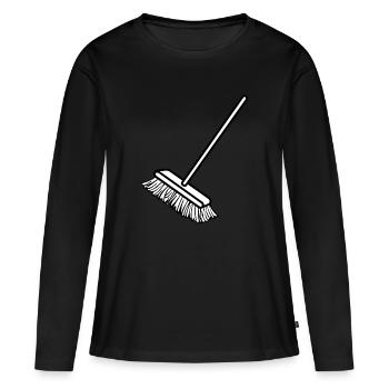 Nettoyage Nettoyage Nettoyage dame balai wischmop26 - T-shirt manches longues Premium bio Femme - noir - Devant - Julia (174cm)