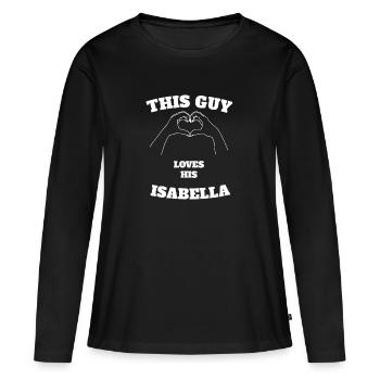 Ce gars aime son cadeau de la Saint-Valentin Isabella - T-shirt manches longues Premium bio Femme - noir - Devant - Julia (174cm)
