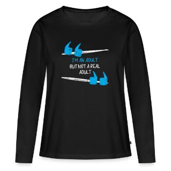 Adulte - sarcasme - LOL - Présent - Drôle - T-shirt manches longues Premium bio Femme - noir - Devant - Julia (174cm)