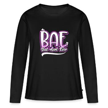 Best aunt of all time - gift for aunt - Women's Premium Organic Long Sleeve Shirt - black - Front - Julia (174cm)