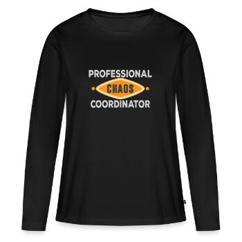 Coordinateur Chaos | poison professionnel maman papa - T-shirt manches longues Premium bio Femme - noir - Devant - Julia (174cm)