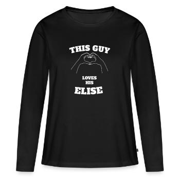Ce gars aime son cadeau Elise Valentine Day - T-shirt manches longues Premium bio Femme - noir - Devant - Julia (174cm)