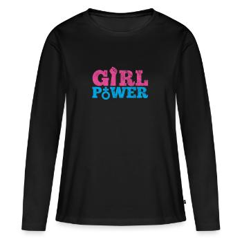 Femmes Girl Power Féminisme shirt - T-shirt manches longues Premium bio Femme - noir - Devant - Julia (174cm)