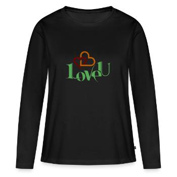 I love you nice shirt as a love gift - Women's Premium Organic Long Sleeve Shirt - black - Front - Julia (174cm)