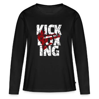 Kickboxing Kickboxer kickboxing lutte cadeau - T-shirt manches longues Premium bio Femme - noir - Devant - Julia (174cm)