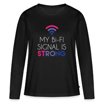 Bi-Fi - Bisexuelle - Gay Pride - Bi - Cadeau - T-shirt manches longues Premium bio Femme - noir - Devant - Julia (174cm)