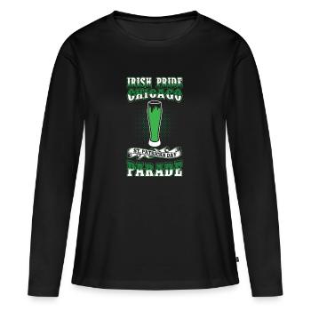 Parade-Bier des irischen Stolz-Chicagos St. Patricks Tages - Frauen Premium Bio Langarmshirt - Schwarz - Vorne - Julia (174cm)