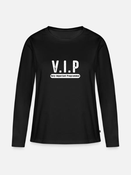 VIP Programmierer Geschenk Programmiererin - Frauen Premium Bio Langarmshirt - Schwarz