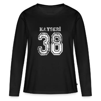 38 Kayseri plaque d'immatriculation turque comme un cadeau - T-shirt manches longues Premium bio Femme - noir - Devant - Julia (174cm)
