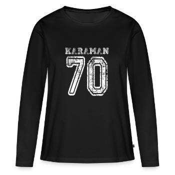 70 Karaman plaque d'immatriculation turque comme un cadeau - T-shirt manches longues Premium bio Femme - noir - Devant - Julia (174cm)