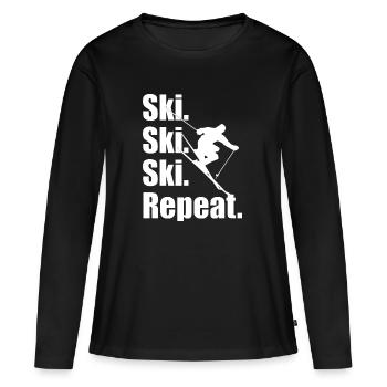 Ski, station de ski, station de ski, vacances ski - T-shirt manches longues Premium bio Femme - noir - Devant - Julia (174cm)