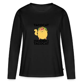 Tacocat Backward Tacocat Mexico Taco - Women's Premium Organic Long Sleeve Shirt - black - Front - Julia (174cm)